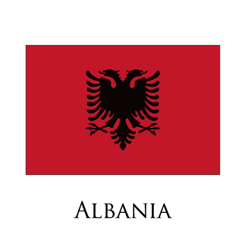 Albania flag logo iron on paper